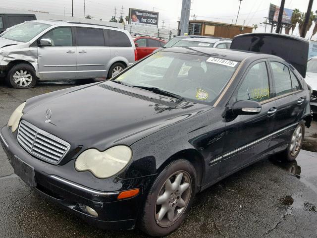 WDBRF61J33A465028 - 2003 MERCEDES-BENZ C 240 BLACK photo 2