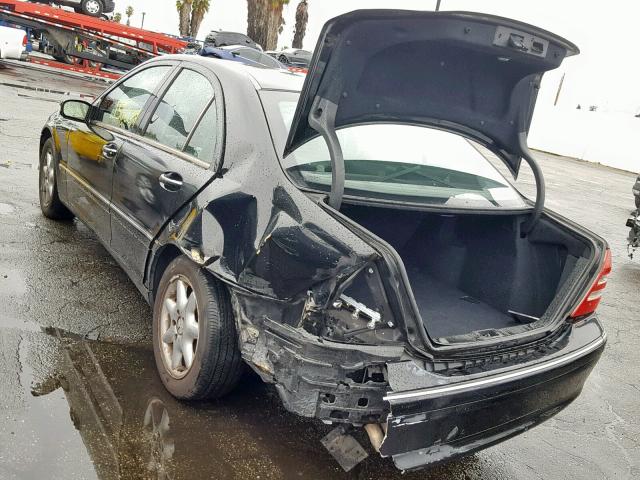 WDBRF61J33A465028 - 2003 MERCEDES-BENZ C 240 BLACK photo 3