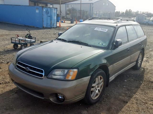 4S3BH665616673798 - 2001 SUBARU LEGACY OUT GREEN photo 2