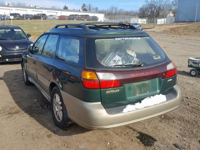 4S3BH665616673798 - 2001 SUBARU LEGACY OUT GREEN photo 3