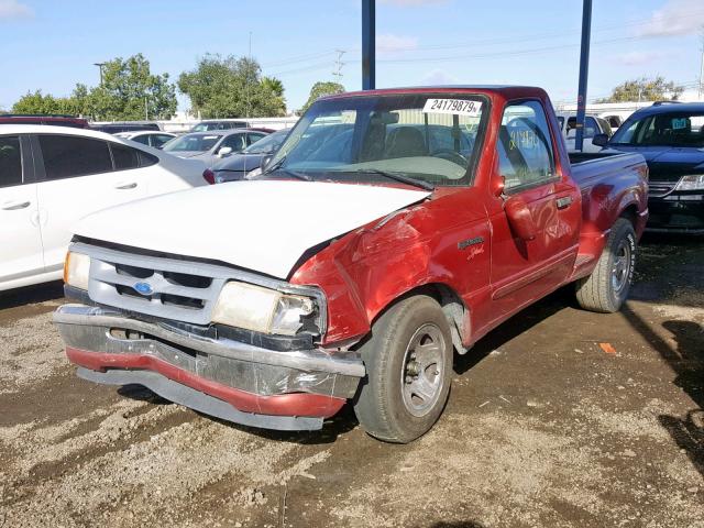 1FTCR10X9VPA04360 - 1997 FORD RANGER BURGUNDY photo 2