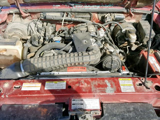 1FTCR10X9VPA04360 - 1997 FORD RANGER BURGUNDY photo 7