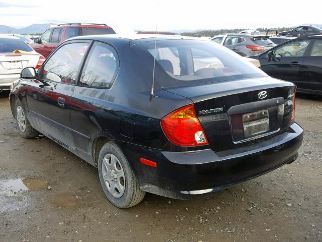 KMHCF35C34U316714 - 2004 HYUNDAI ACCENT L BLACK photo 3