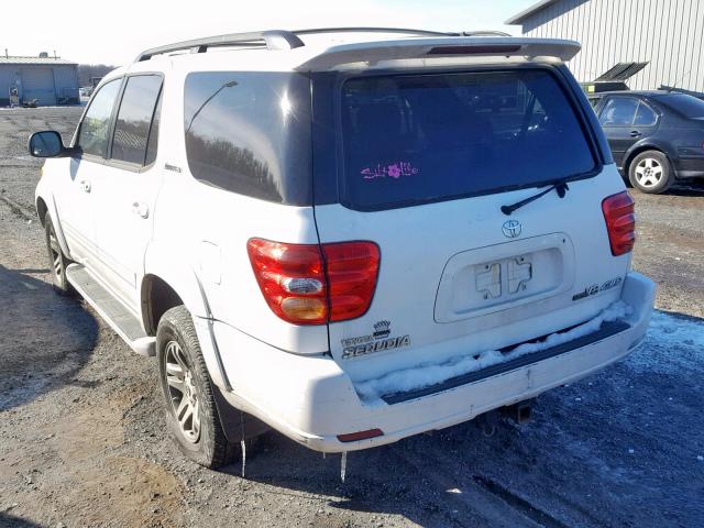 5TDBT48A63S181000 - 2003 TOYOTA SEQUOIA LI WHITE photo 3