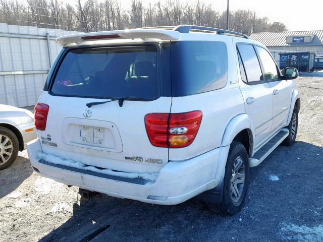 5TDBT48A63S181000 - 2003 TOYOTA SEQUOIA LI WHITE photo 4