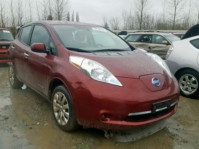 1N4BZ0CP8HC307133 - 2017 NISSAN LEAF S MAROON photo 1