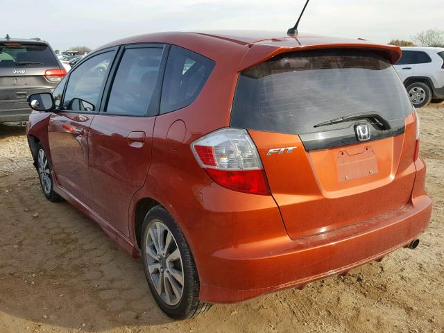 JHMGE8H57CC012792 - 2012 HONDA FIT SPORT ORANGE photo 3