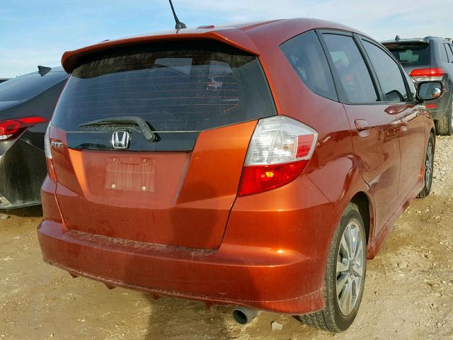 JHMGE8H57CC012792 - 2012 HONDA FIT SPORT ORANGE photo 4