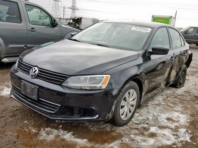 3VW2K7AJ9EM394571 - 2014 VOLKSWAGEN JETTA BASE BLACK photo 2