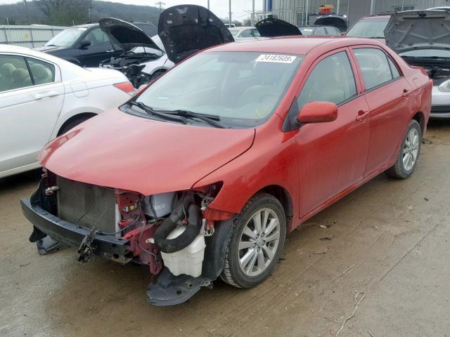 2T1BU40E99C171297 - 2009 TOYOTA COROLLA BA RED photo 2