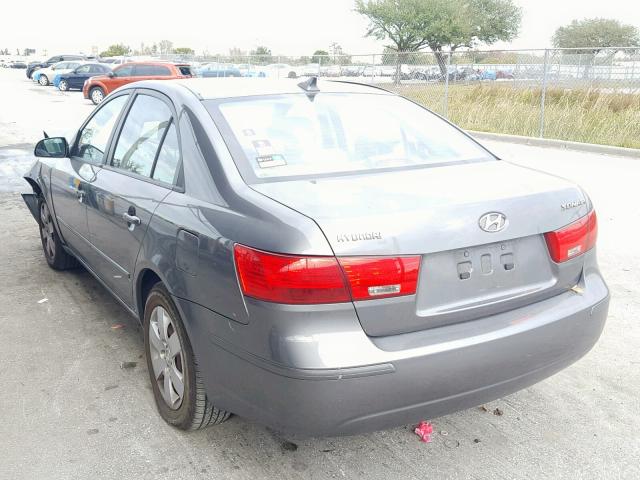 5NPET46C49H432029 - 2009 HYUNDAI SONATA GLS GRAY photo 3