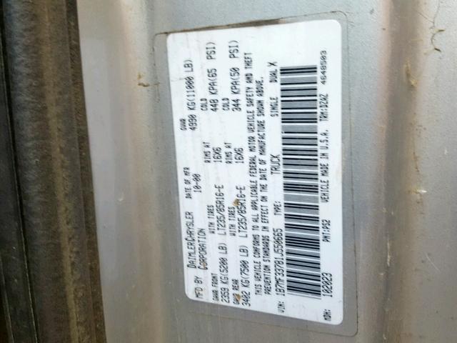 1B7MF33781J550665 - 2001 DODGE RAM 3500 SILVER photo 10