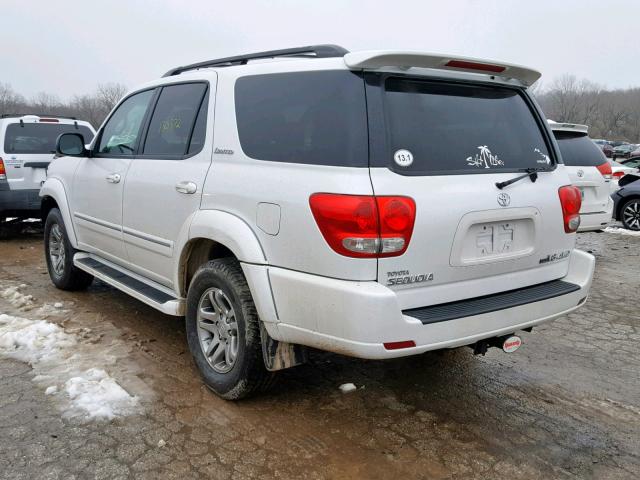 5TDBT48A37S285336 - 2007 TOYOTA SEQUOIA LI WHITE photo 3