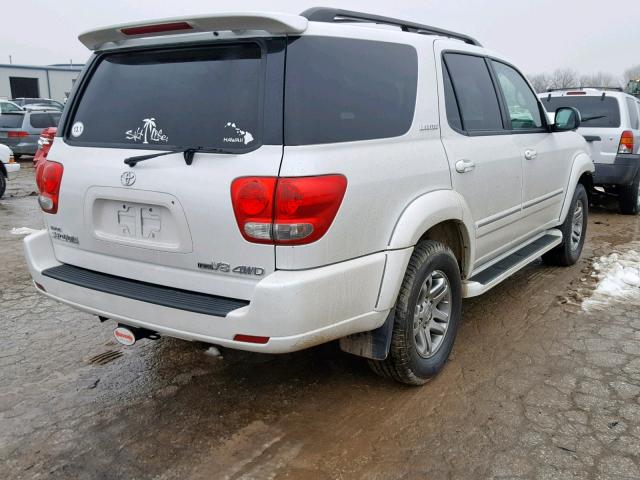 5TDBT48A37S285336 - 2007 TOYOTA SEQUOIA LI WHITE photo 4