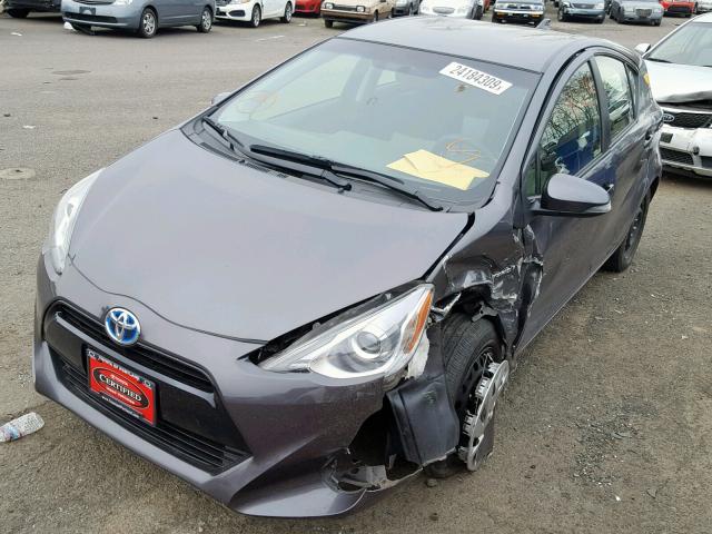 JTDKDTB32F1107351 - 2015 TOYOTA PRIUS C GRAY photo 2