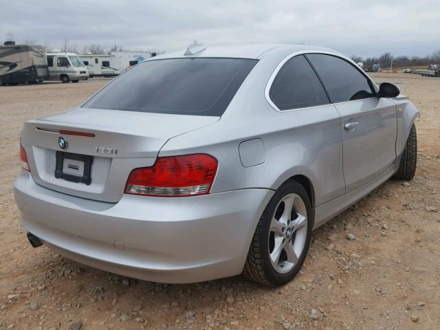 WBAUP73588VF09832 - 2008 BMW 128 I SILVER photo 4