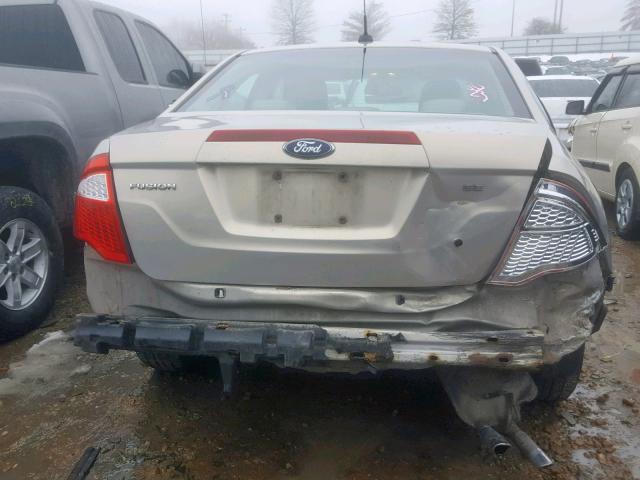 3FAHP0HA5AR156876 - 2010 FORD FUSION SE TAN photo 9