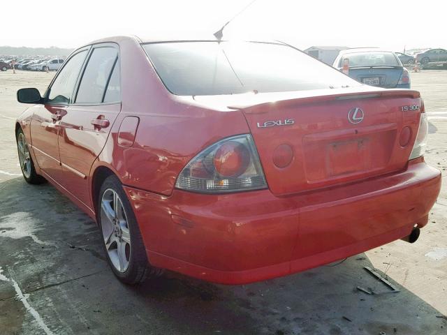 JTHBD192930078982 - 2003 LEXUS IS 300 RED photo 3