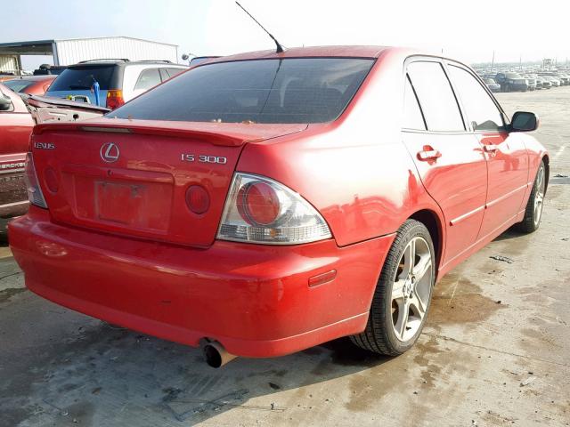 JTHBD192930078982 - 2003 LEXUS IS 300 RED photo 4