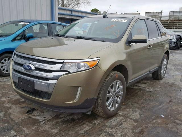 2FMDK3KC9DBB59751 - 2013 FORD EDGE LIMIT GREEN photo 2