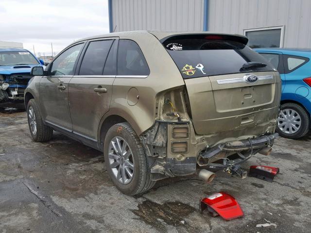 2FMDK3KC9DBB59751 - 2013 FORD EDGE LIMIT GREEN photo 3