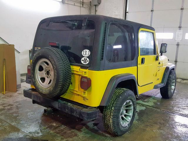 1J4FA49S5YP710723 - 2000 JEEP WRANGLER / YELLOW photo 4