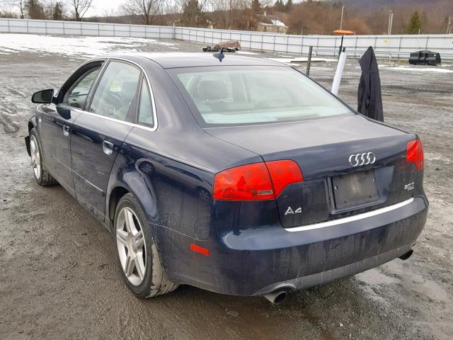 WAUDF78E47A054668 - 2007 AUDI A4 2.0T QU BLUE photo 3