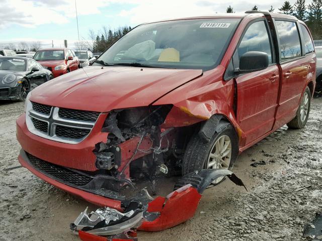 2C4RDGBG3DR638429 - 2013 DODGE GRAND CARA RED photo 2