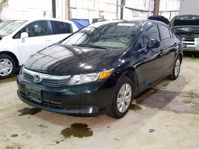 2HGFB2F50CH588275 - 2012 HONDA CIVIC LX BLACK photo 2