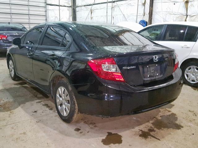 2HGFB2F50CH588275 - 2012 HONDA CIVIC LX BLACK photo 3