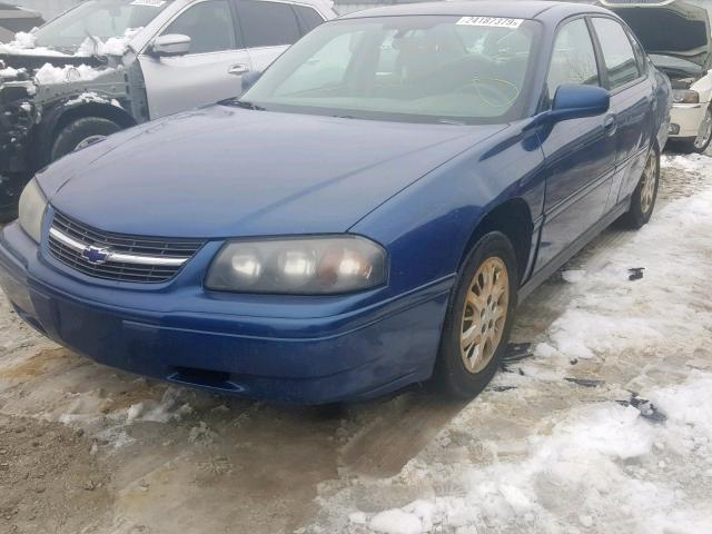 2G1WF52E149419249 - 2004 CHEVROLET IMPALA BLUE photo 2