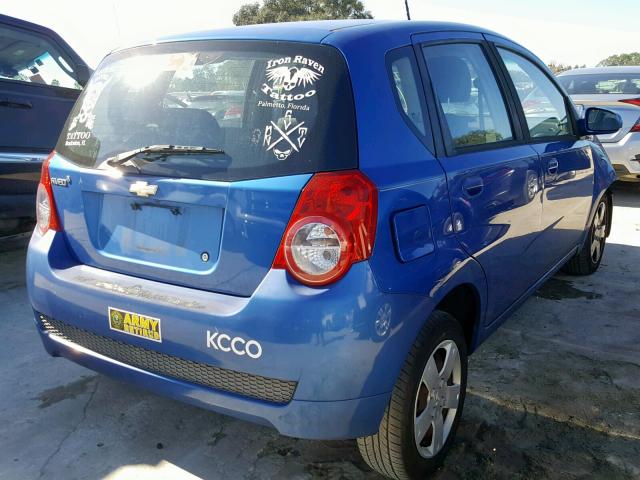 KL1TD6DE5AB119248 - 2010 CHEVROLET AVEO LS BLUE photo 4