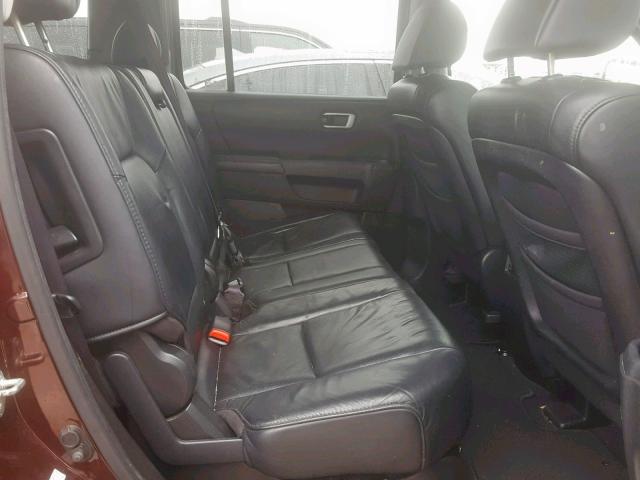 5FNYF48589B030662 - 2009 HONDA PILOT EXL MAROON photo 6