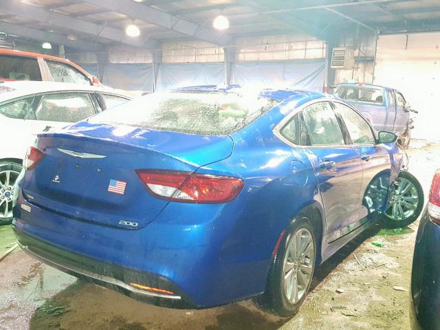 1C3CCCAB2FN711933 - 2015 CHRYSLER 200 LIMITE BLUE photo 4