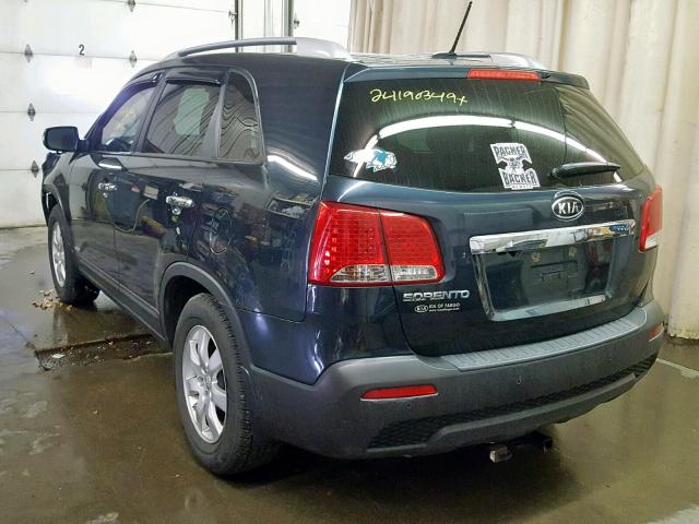 5XYKTCA65DG326543 - 2013 KIA SORENTO LX BLUE photo 3