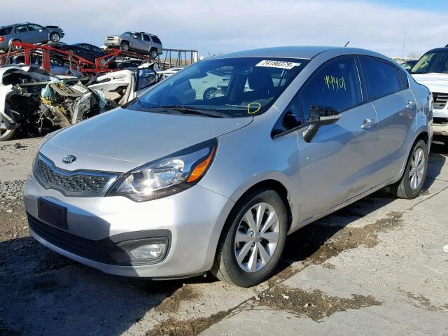 KNADN4A34D6188573 - 2013 KIA RIO EX SILVER photo 2