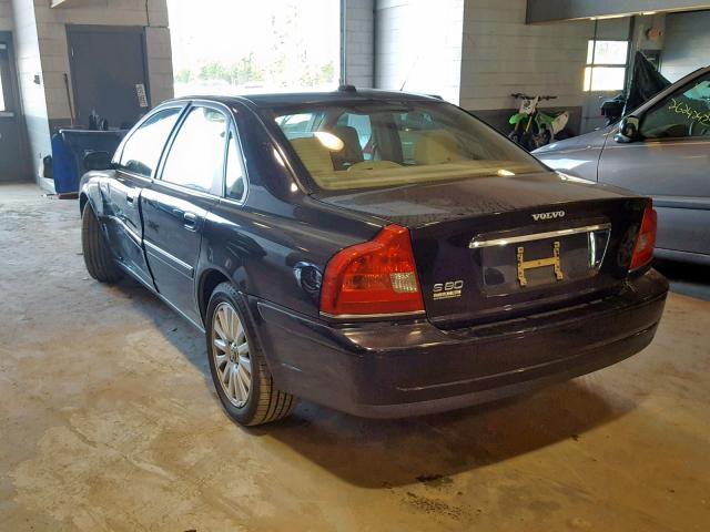 YV1TS592X61437915 - 2006 VOLVO S80 2.5T BLACK photo 3