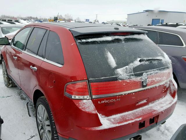 2LMDJ8JC4ABJ21538 - 2010 LINCOLN MKX BURGUNDY photo 3