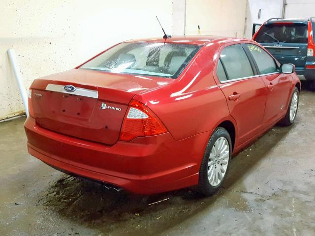 3FADP0L39BR121217 - 2011 FORD FUSION HYB RED photo 4