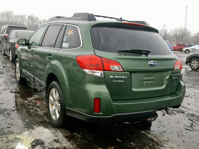 4S4BRDLC9B2323395 - 2011 SUBARU OUTBACK 3. GREEN photo 3