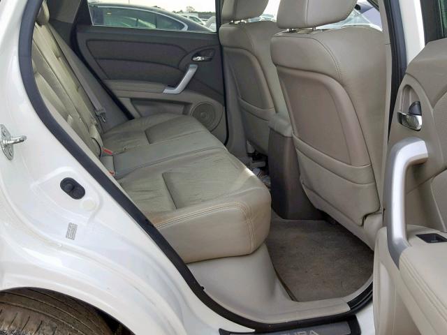 5J8TB18258A005186 - 2008 ACURA RDX WHITE photo 6