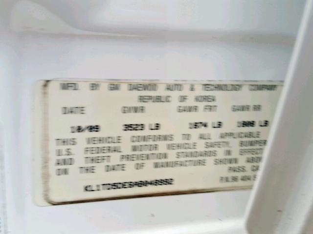 KL1TD5DE6AB048992 - 2010 CHEVROLET AVEO LS WHITE photo 10