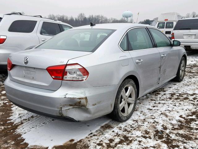 1VWBP7A36DC015707 - 2013 VOLKSWAGEN PASSAT SE SILVER photo 4