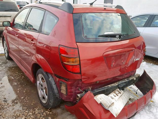 5Y2SL65867Z432499 - 2007 PONTIAC VIBE RED photo 3