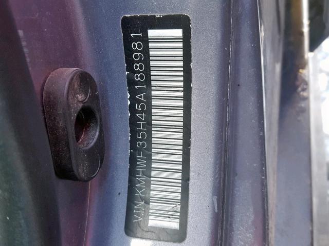 KMHWF35H45A188981 - 2005 HYUNDAI SONATA GLS Մոխրագույն լուսանկար 10