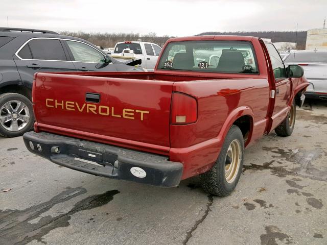 1GCCS145928138594 - 2002 CHEVROLET S TRUCK S1 RED photo 4