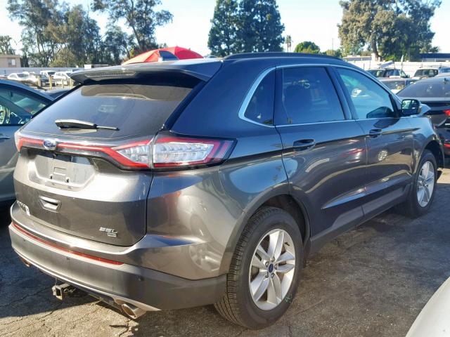 2FMTK4J89FBB56852 - 2015 FORD EDGE SEL GRAY photo 4