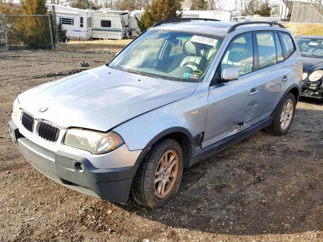 WBXPA73454WC40706 - 2004 BMW X3 2.5I SILVER photo 2