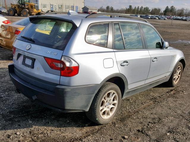 WBXPA73454WC40706 - 2004 BMW X3 2.5I SILVER photo 4