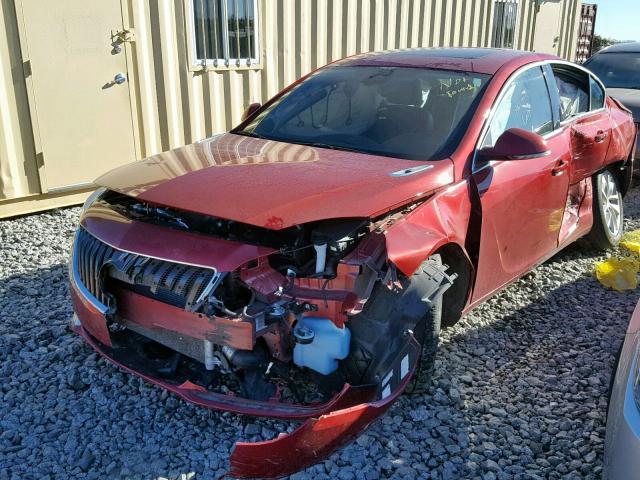 2G4GN5EX4F9287095 - 2015 BUICK REGAL PREM RED photo 2